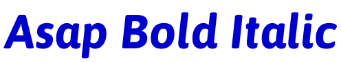 Asap Bold Italic font